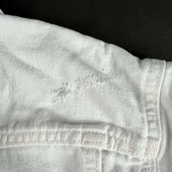 Y2K Levi's Trucker Jean Jacket Women's Junior's Large White Distressed Denim - Picture 2 of 16